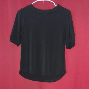Banana Republic Black Fitted Short Sleeve Blouse